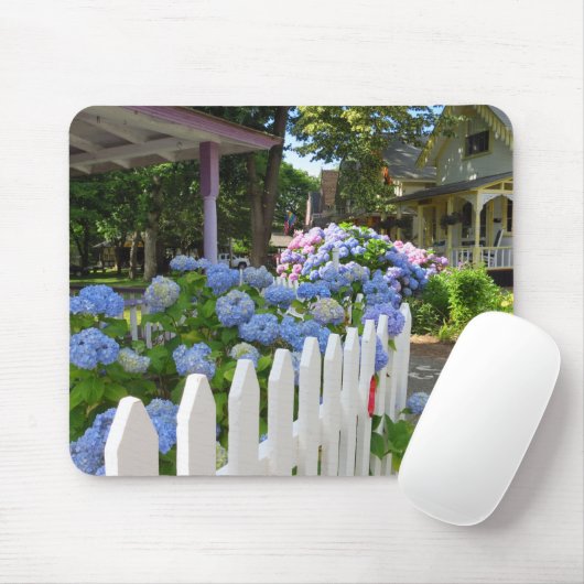 Hydrangeas und Picket Fence - Martha's Vineyard Mousepad (Mit Mouse)