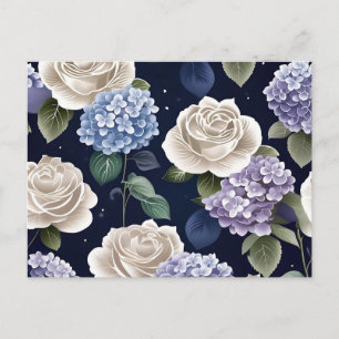 Hydrangeas und Weiße Rosen Postkarte