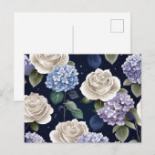 Hydrangeas und Weiße Rosen Postkarte (Vorne/Hinten)