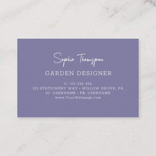 Hydrangeas Visitenkarte (Rückseite)