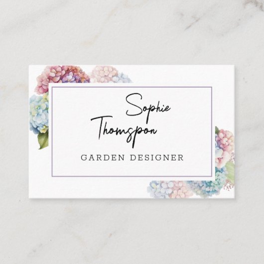Hydrangeas Visitenkarte (Vorderseite)
