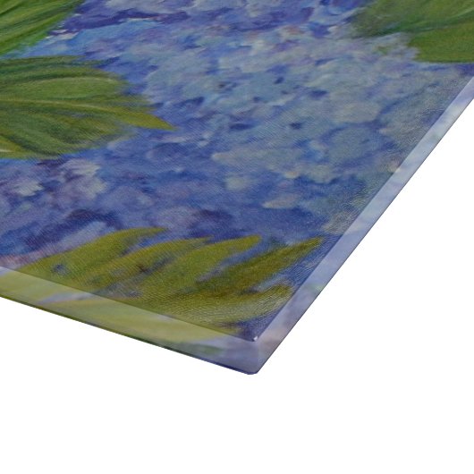 Hydrangeas von der Glasschneidkammer Schneidebrett (Ecke)