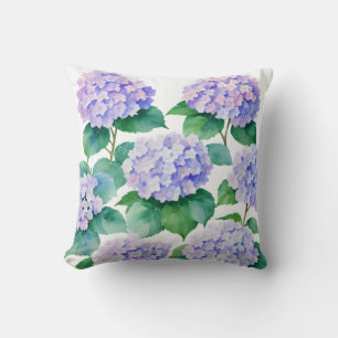 Hydrangeas Wasserfarbe Kunst Kissen