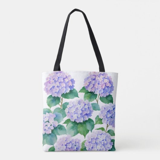 Hydrangeas Wasserfarbe Kunst Tasche (Rückseite)