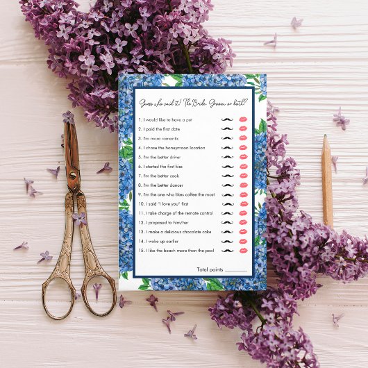 Hydrangeas Wasserfarbe Ratet Wer Brautparty Spiel