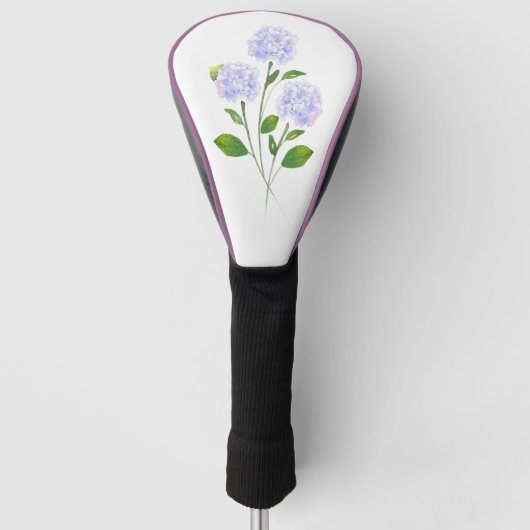 Hydrangeas Wasserfarben-Blumengestele Golf Headcover (Vorderseite)