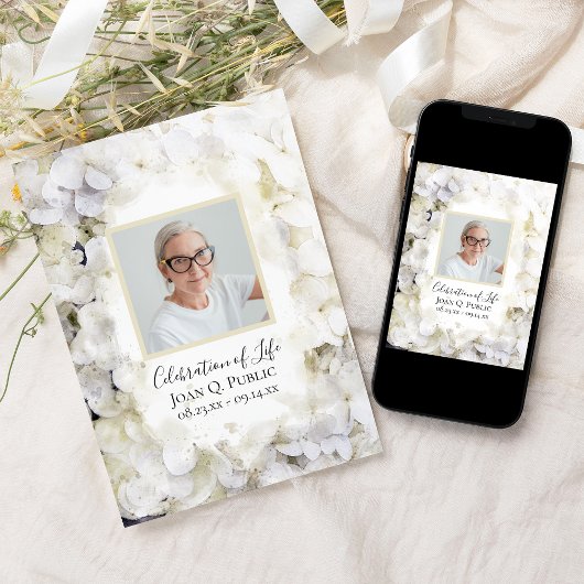 Hydrangeas Wasserfarbenfeier des Lebens Einladung