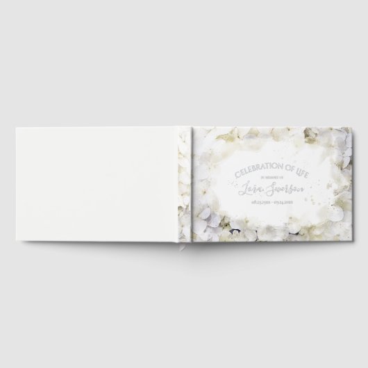 Hydrangeas Wasserfarbenfeier des Lebens Gästebuch (Voll)