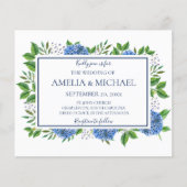Hydrangeas Watercolor Monogram Wedding Einladungen (Vorderseite)
