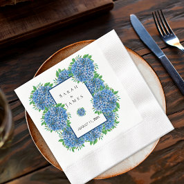 Hydrangeas Watercolor Wedding Cocktail Napkins Serviette