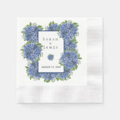 Hydrangeas Watercolor Wedding Cocktail Napkins Serviette (Vorderseite)