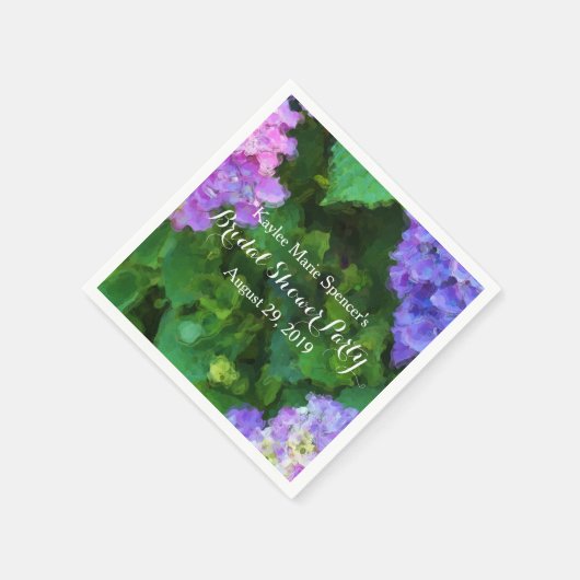Hydrangeas Wedding Brautparty Napkins Serviette (Ecke)