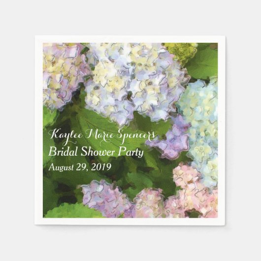 Hydrangeas Wedding Brautparty Napkins Serviette (Vorderseite)