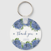 Hydrangeas Wedding Date Schlüsselanhänger für Gäst (Vorderseite)