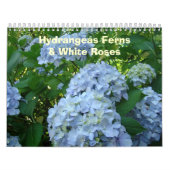 HYDRANGEAS weißer Rosen-Farn-Kalender-Lehrer Kalender (Titelbild)