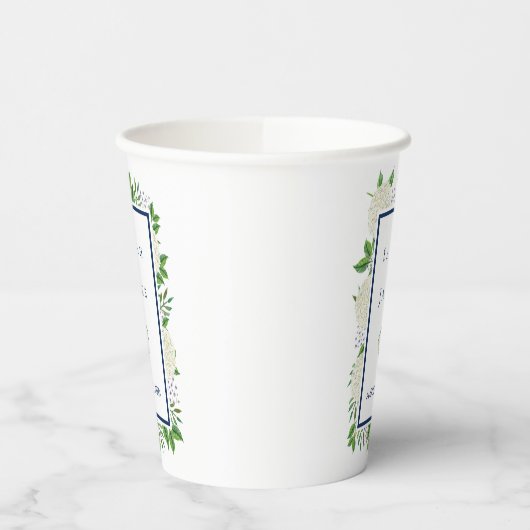 Hydrangeas White Blue Wedding Cups für Empfang Pappbecher (Links)