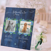 Hydrangeas Wood Wedding Foto Pet Signature Drink Sockelschild