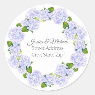 Hydrangeas Wreath Runder Aufkleber
