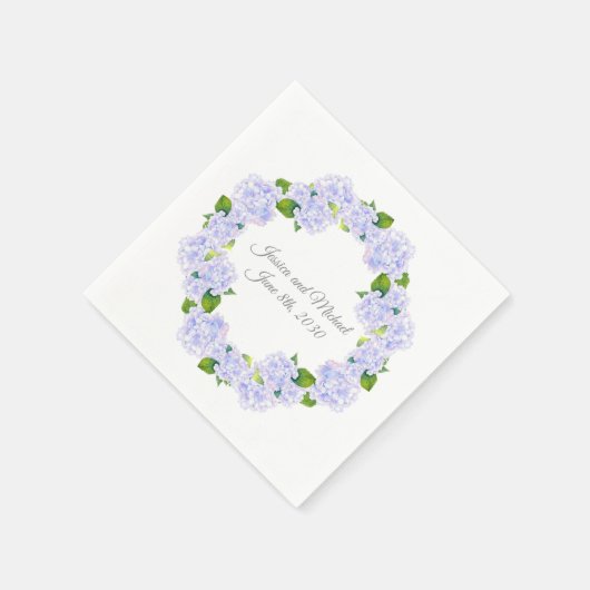 Hydrangeas Wreath Serviette (Ecke)