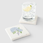 Hydrangee-Schleim-Grandmillenail Steinuntersetzer (Seitenansicht)