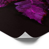 Hydrangee und Horseradish Floral Art Black Lila Poster (Ecke)