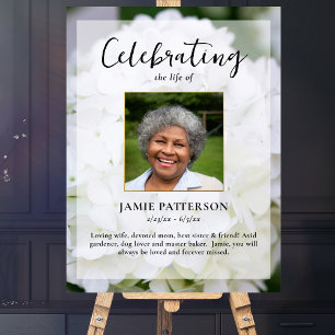 Hydrangeen-Blumen-Lebens-Feier Foto Beerdigung Poster