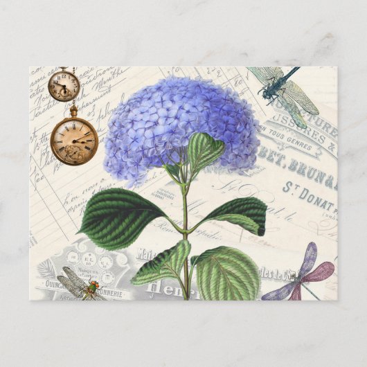 Hydrangeen-Collage Postkarte (Vorderseite)