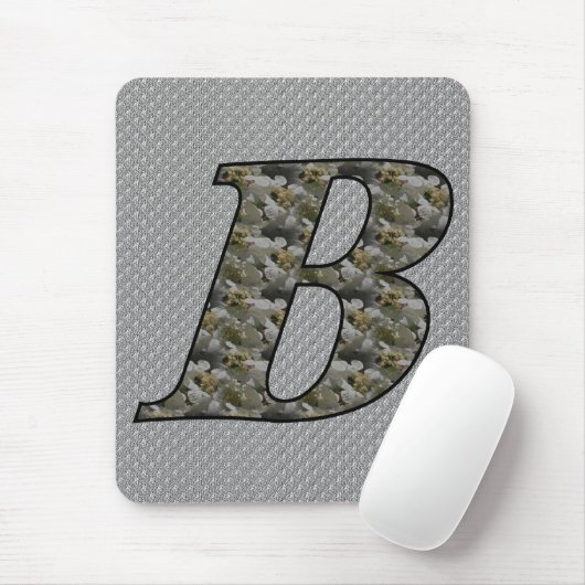 Hydrangeenblüten mit Monogramm Anfangsbuchstabe B Mousepad (Mit Mouse)