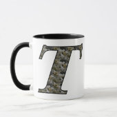 Hydrangeenblüten mit Monogramm Anfangsbuchstabe T Tasse (Links)