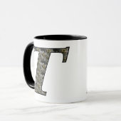 Hydrangeenblüten mit Monogramm Anfangsbuchstabe T Tasse (Vorderseite Links)