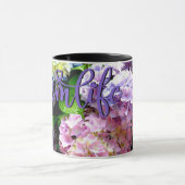 Hydrangegarten, rosa, blau, lila Blumenmutter Tasse (Zentrum)