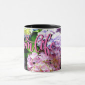 Hydrangegarten, rosa, blau, lila Blumenmutter Tasse (Zentrum)