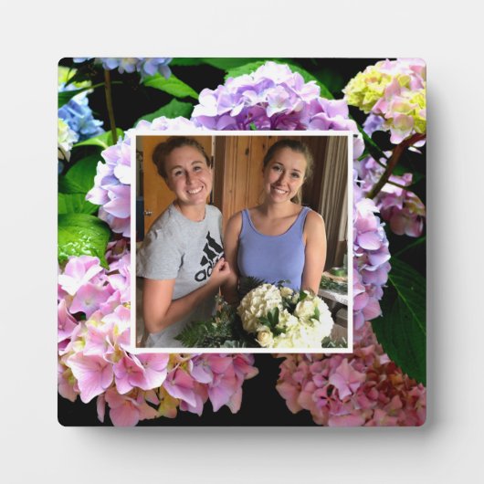 Hydrangegarten Rosa lila blaugrüne Blüte Fotoplatte (Vorderseite)