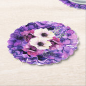 Hydranger Lila mit weißen Blume Untersetzer (angewinkelt)