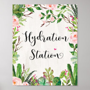 Hydratation Station Drink Signature Floral Fiesta Poster