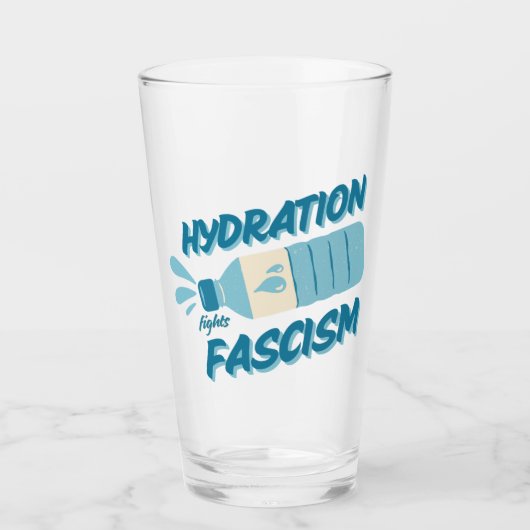 Hydratationsgefechte Faschismus Pint Glass Glas (Vorderseite)