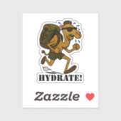Hydrate – Funny Camel Running Fitness Design Aufkleber (Blatt)