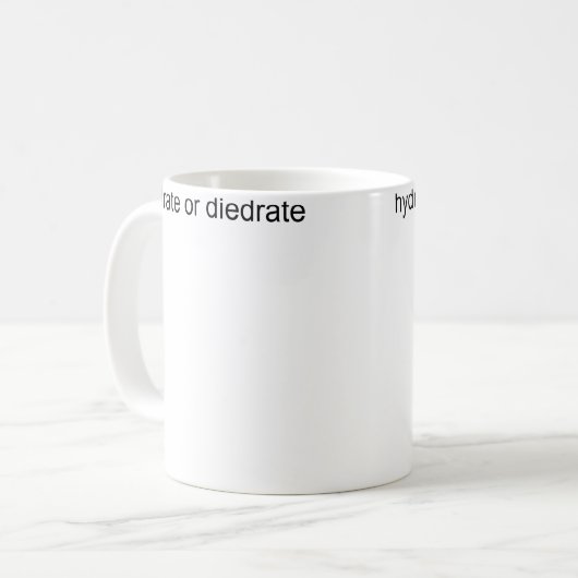 Hydrate oder verdurste kaffeetasse (Vorderseite Links)
