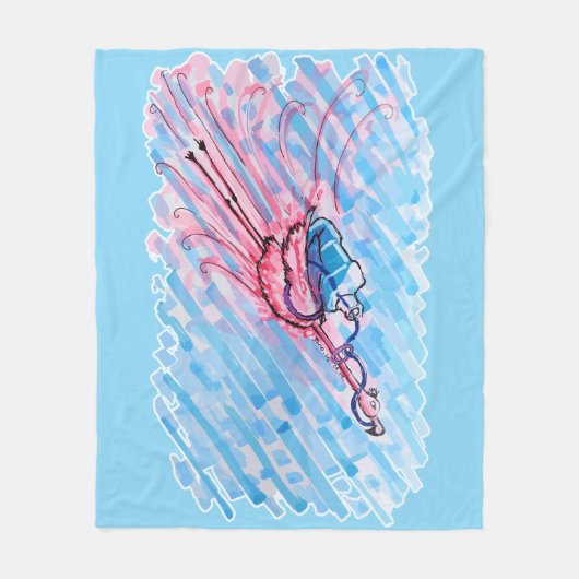 Hydrated Flamingo Fleecedecke (Vorderseite)