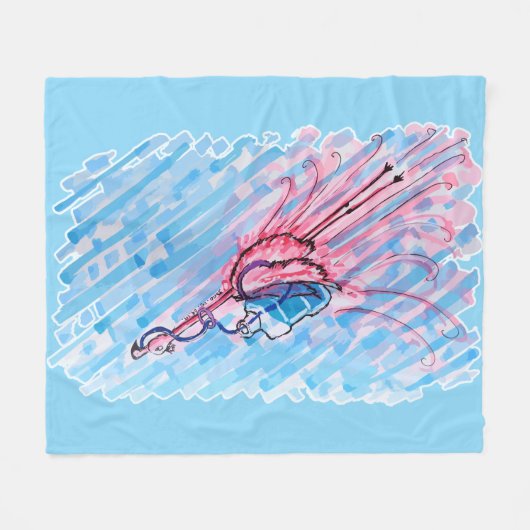 Hydrated Flamingo Fleecedecke (Vorderseite (Horizontal))