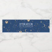 Hydration für die Celebration Celestial Navy Blue Wasserflaschenetikett (Einzelnes Label)