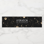 Hydration für die Feier - Himmelsschwarz Wasserflaschenetikett (Einzelnes Label)