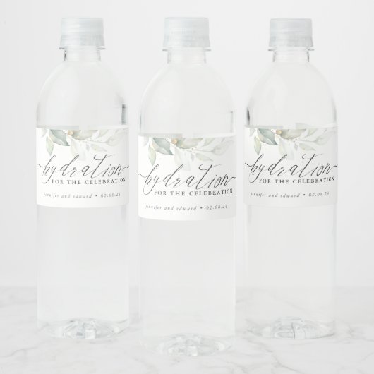 Hydration für die Feier - Hochzeit im Grünen Wasserflaschenetikett (Flaschen)