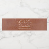 Hydration für die Feier - Terracotta Moderne Wasserflaschenetikett (Einzelnes Label)