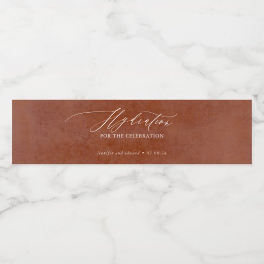 Hydration für die Feier - Terrakotta Shades Wasserflaschenetikett (Einzelnes Label)