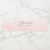 Hydration für die Feier - Weich hellrosa Wasserflaschenetikett (Einzelnes Label)