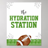 Hydration Station Football Birthday Drinks Zeichen Poster (Vorne)