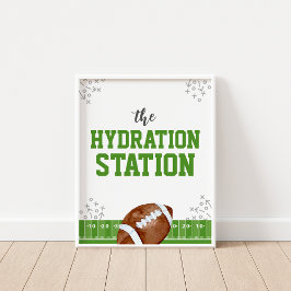 Hydration Station Football Birthday Drinks Zeichen Poster