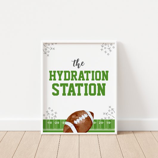 Hydration Station Football Birthday Drinks Zeichen Poster