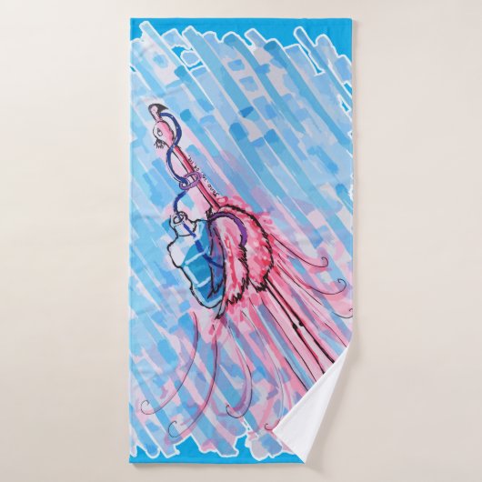 Hydratisierter Flamingo Badehandtuch (Badehandtuch)